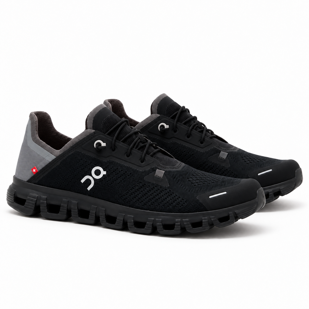 On Cloud 6 Coast Black/Rock Hombre, par en tres cuartos