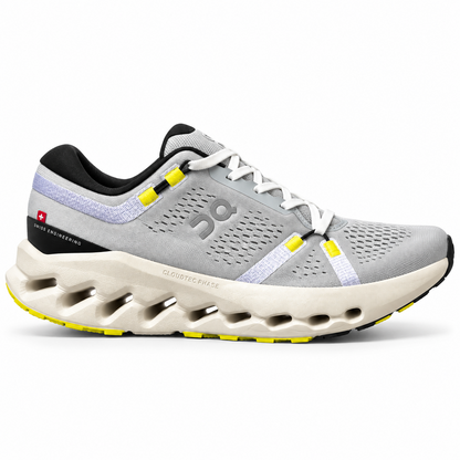 On Cloudsurfer 2 gris amarillo, perfil-exterior