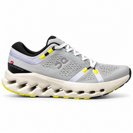 On Cloudsurfer 2 gris amarillo, perfil-exterior